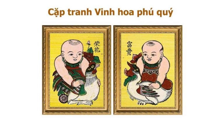 Bức tranh Đông Hồ “Vinh hoa phú quý” mang ý nghĩa sâu sắc